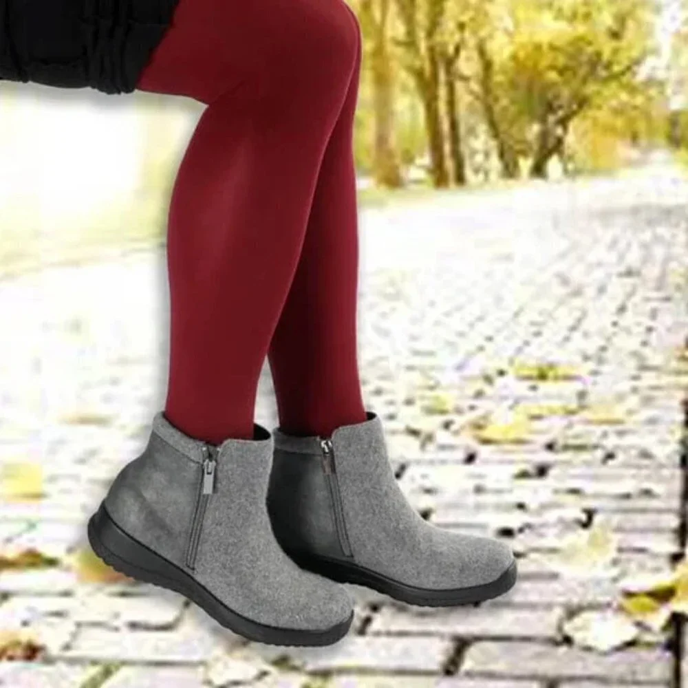 Drew Womens Kool Grey Suede/Flannel Orthopedic Snow Ankle Boots Size 9.5M 19178.